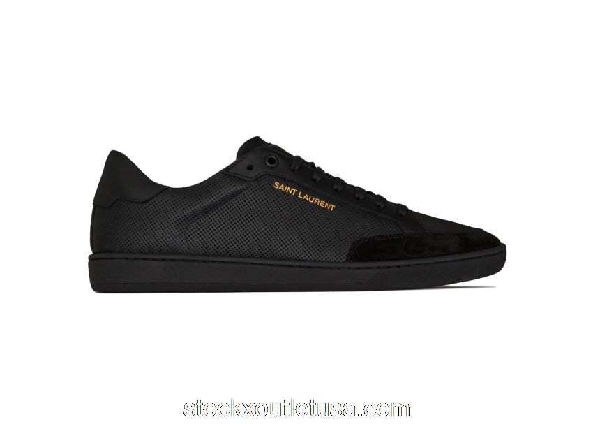 Outlet Saint Laurent Court Classic SL/10 Perforated Black 6032231JZ301000