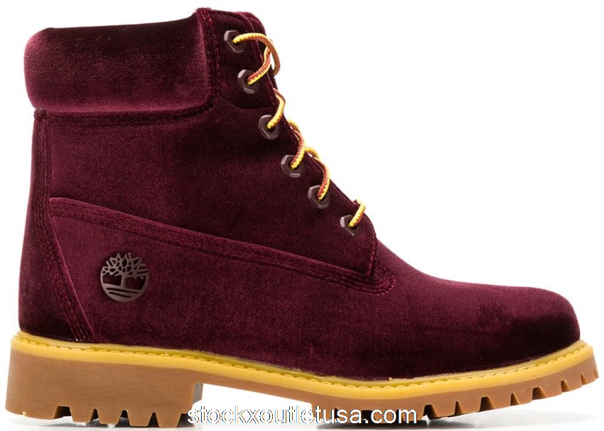 Outlet Timberland 6\" Off-White Velvet Wine (W) TB0A1U82