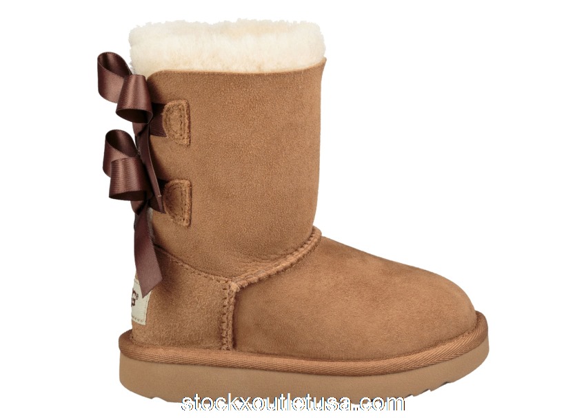 Outlet UGG Bailey Bow II Boot Chestnut (Toddler) 1017394T-CHE