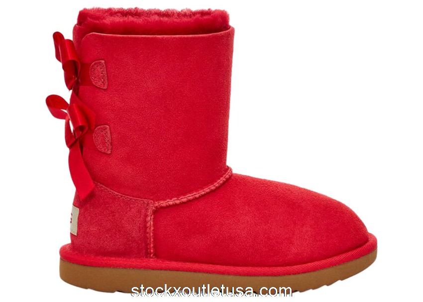 Outlet UGG Bailey Bow II Boot Ribbon Red (Toddler) 1017394T-RBRD