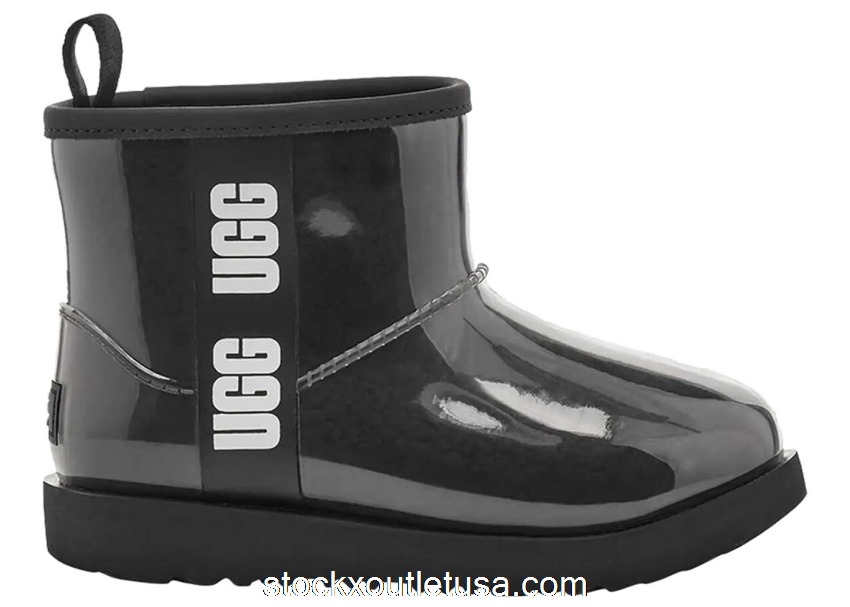 Outlet UGG Classic Clear Mini II Boot Black (Kids) 1112386K-BLK