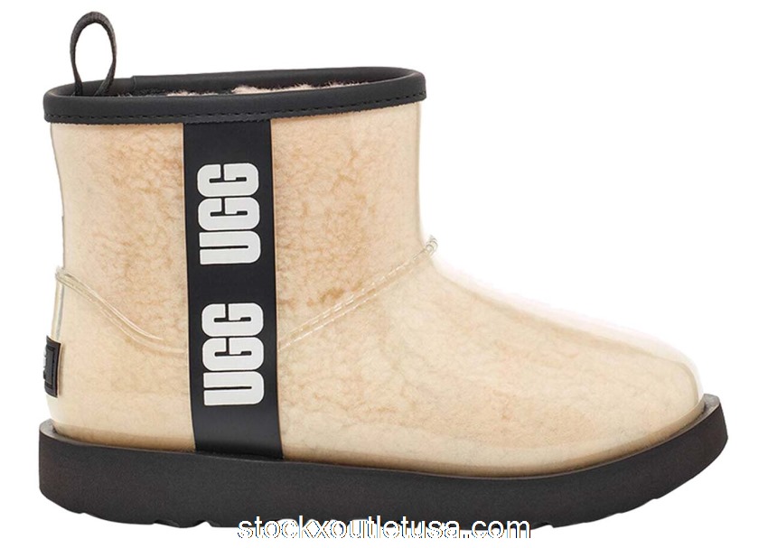 Outlet UGG Classic Clear Mini II Boot Natural Black (Kids) 1112386K-NBLC