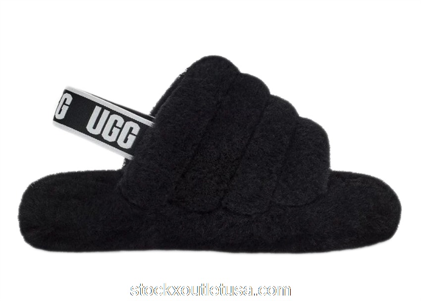 Outlet UGG Fluff Yeah Slide Black (Kids) 1098494K-BLK