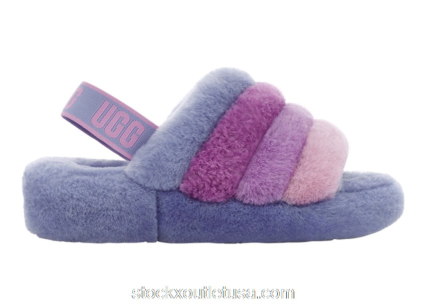 Outlet UGG Fluff Yeah Slide Cornflower Multi (W) 1097169-CWMT