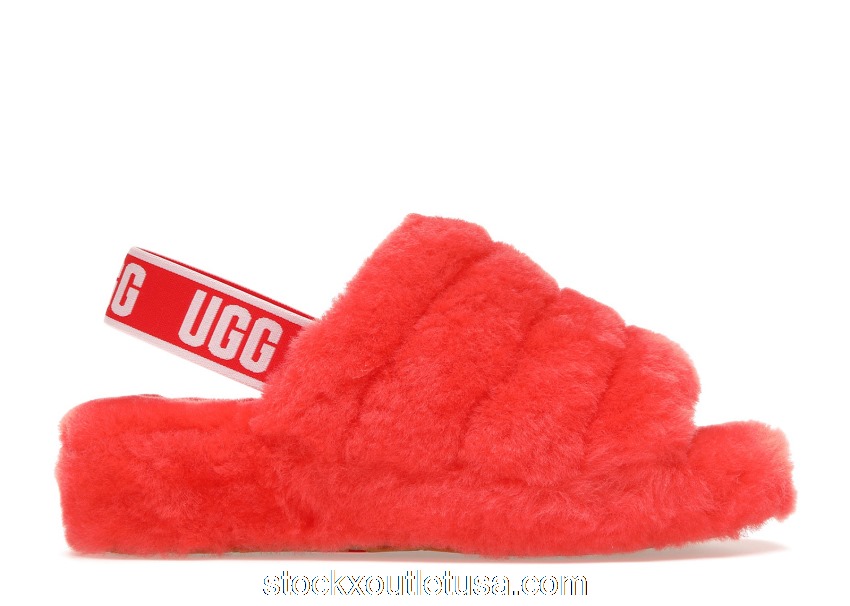 Outlet UGG Fluff Yeah Slide Red Currant (W) 1095119-RCRR