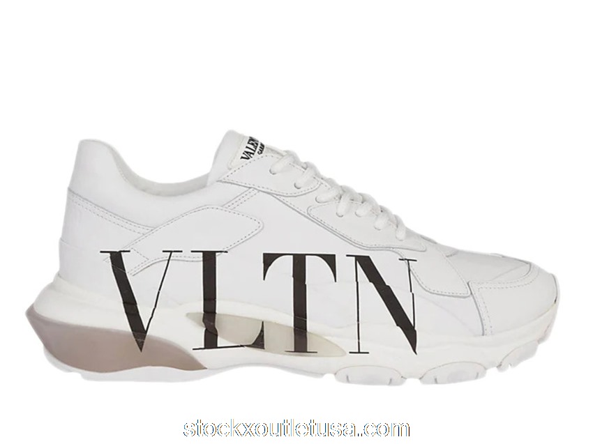 Outlet Valentino VLTN Bounce Logo Print White Black RY2S0B21-RKW-A01
