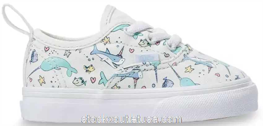 Outlet Vans Authentic Elastic Lace Shark Party (TD) VN0A4BUYWHL