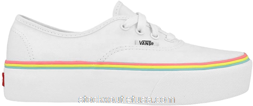 Outlet Vans Authentic Platform 2.0 Rainbow Foxing White (W) VN0A3AV8S1T1