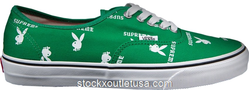 Outlet Vans Authentic Supreme x Playboy Green VN-OQODD7N