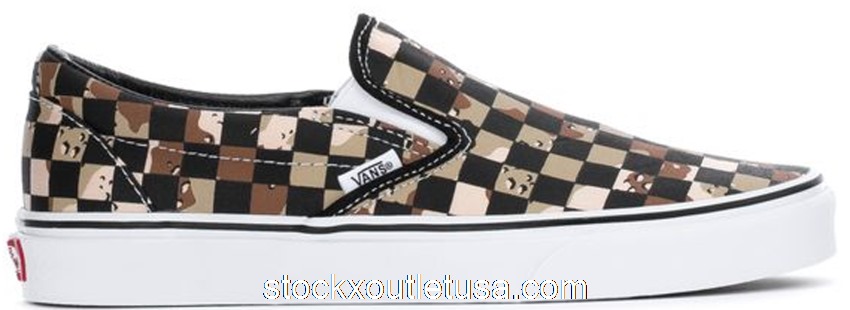 Outlet Vans Classic Slip-On Checkerboard Camo Desert VN0A4BV3V4P