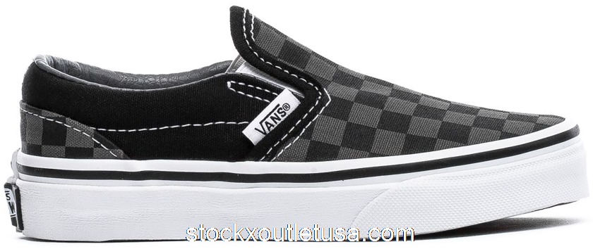 Outlet Vans Classic Slip-On Checkerboard Pewter (PS) VN000ZBUEO0