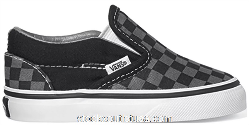 Outlet Vans Classic Slip-On Checkerboard Pewter (TD) VN000LYHBPJ