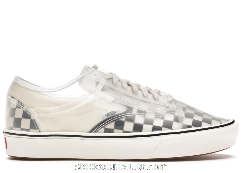 Outlet Vans ComfyCush Slip-Skool Checkerboard Clear