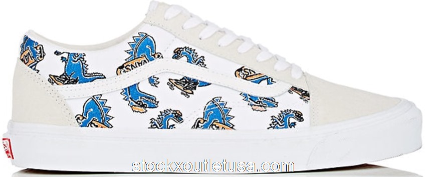 Outlet Vans Old Skool Barneys Vanosaur White