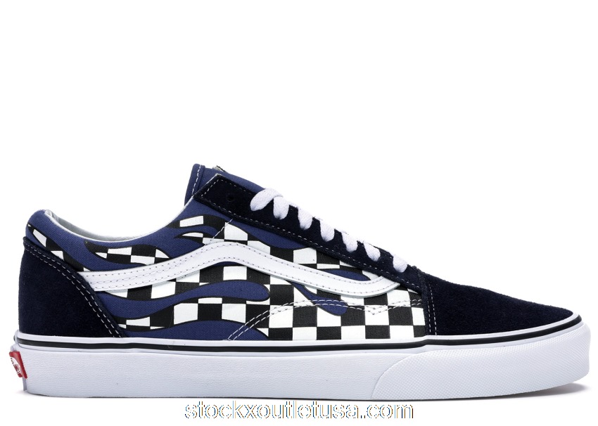 Outlet Vans Old Skool Checkerboard Flame Blue