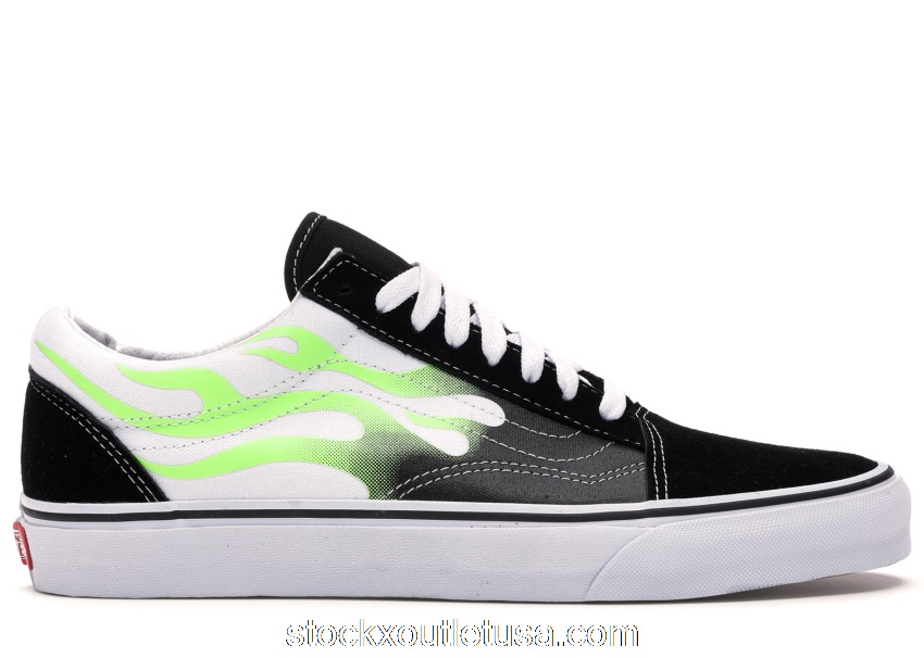 Outlet Vans Old Skool Flame Black True White VN0A4U3BXEY
