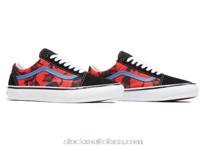 Outlet Vans Old Skool Krooked By Natas For Ray Black Red Blue VN0A5FCBAPC