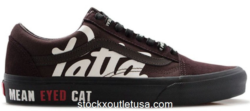 Outlet Vans Old Skool Patta Mean Eyed Cat Coffee VA31Z9OXT