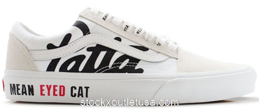 Outlet Vans Old Skool Patta Mean Eyed Cat White VA31Z9OXU