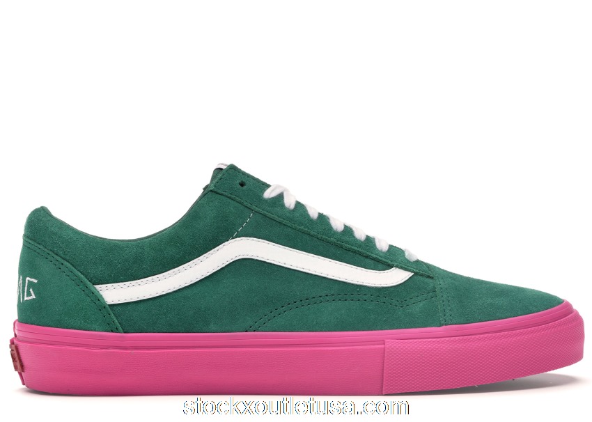Outlet Vans Old Skool Pro S Golf Wang Green Pink VN0QHMF5G
