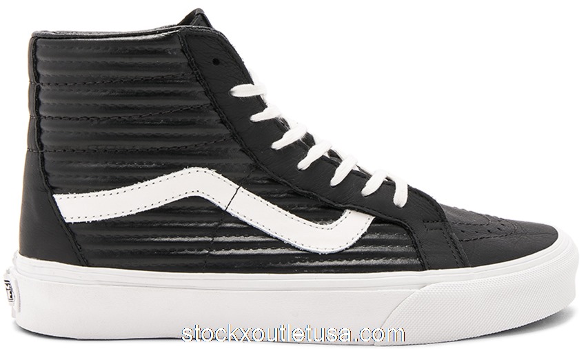 Outlet Vans Sk8-Hi Moto Leather Black White (W) VN0A2XSBOGG