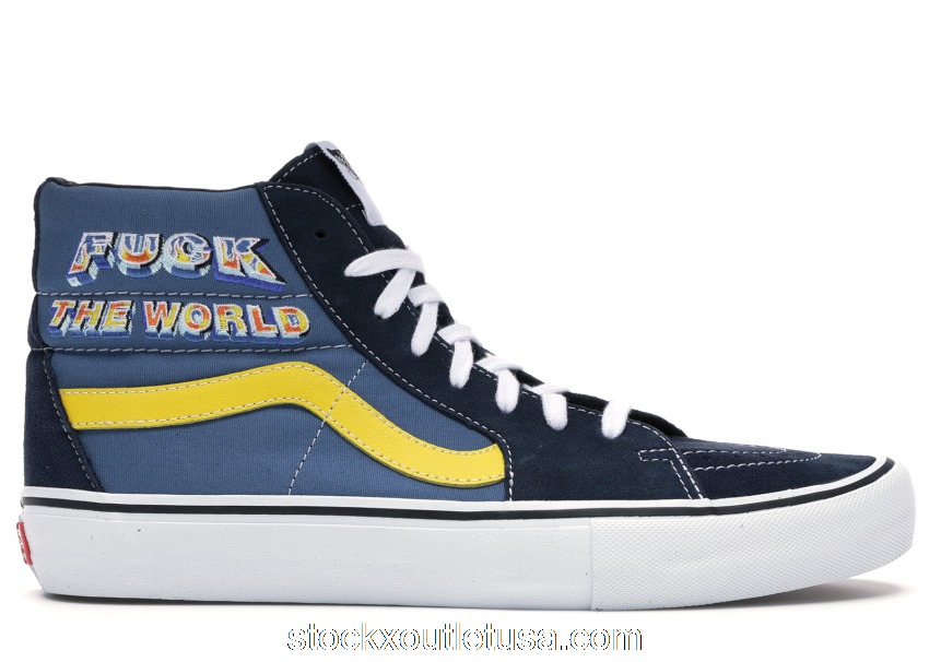 Outlet Vans Sk8-Hi Supreme Fuck the World Blue
