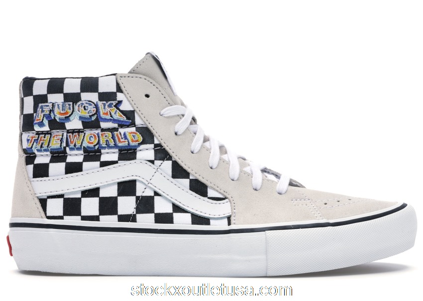 Outlet Vans Sk8-Hi Supreme Fuck the World White