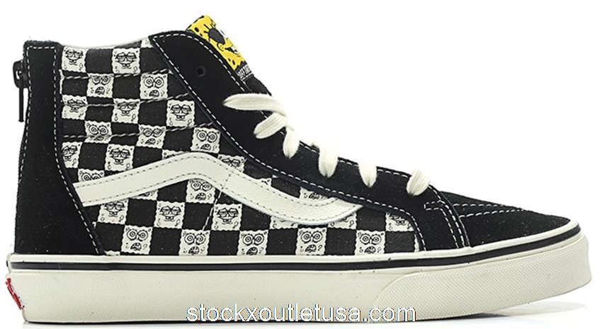 Outlet Vans Sk8-Hi Zip Spongebob Checkerboard (PS) VA3MTYQ7Y