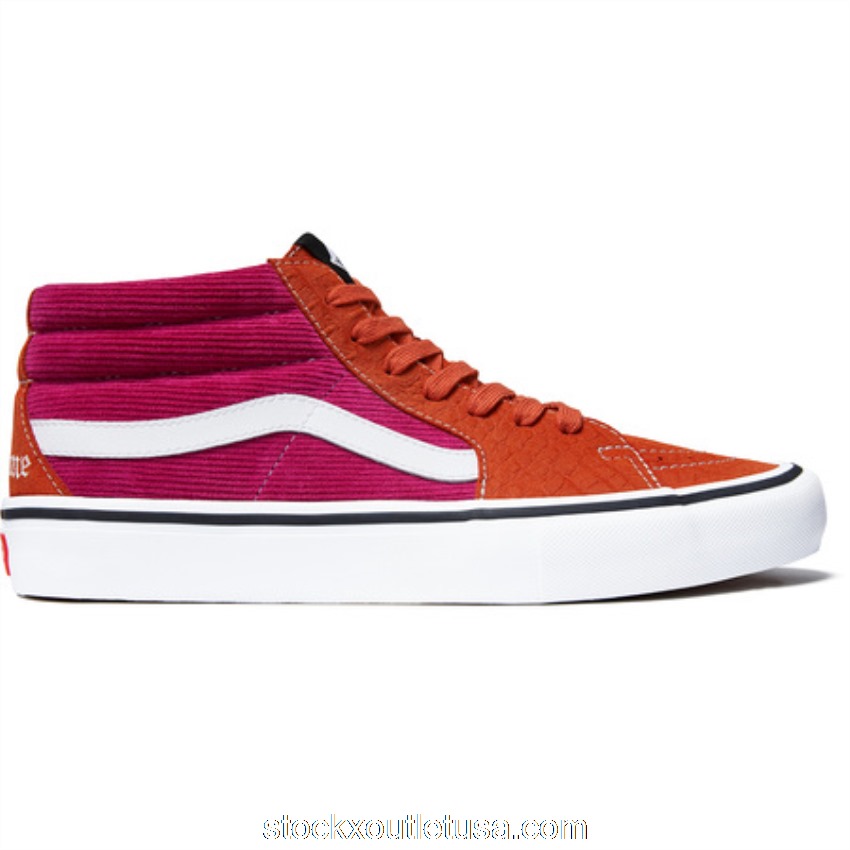 Outlet Vans Sk8-Mid Supreme Croc Corduroy Fuchsia