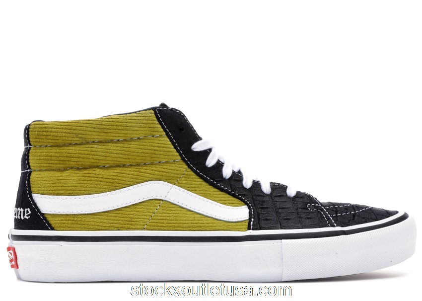 Outlet Vans Sk8-Mid Supreme Croc Corduroy Mustard