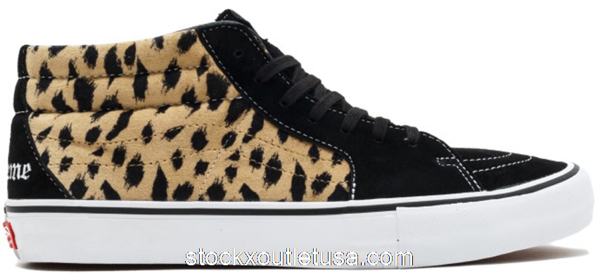 Outlet Vans Sk8-Mid Supreme Velvet Leopard Black VN0A347UOPM
