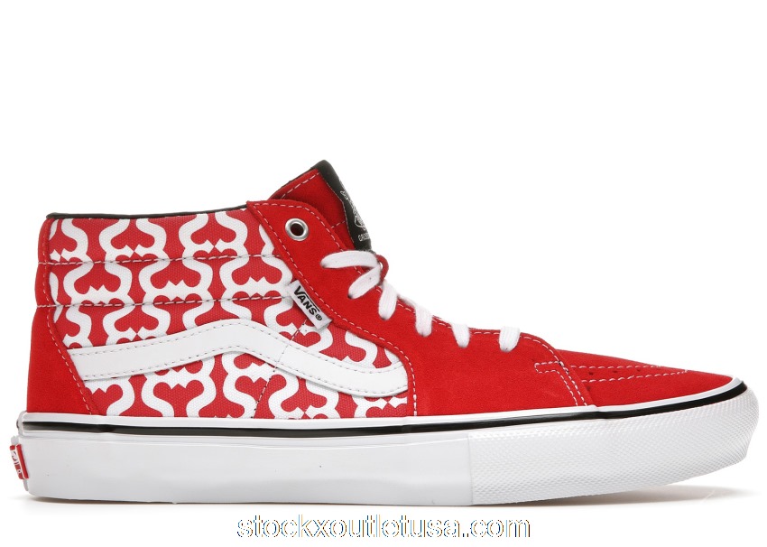 Outlet Vans Skate Grosso Mid Supreme Monogram S Logo Red