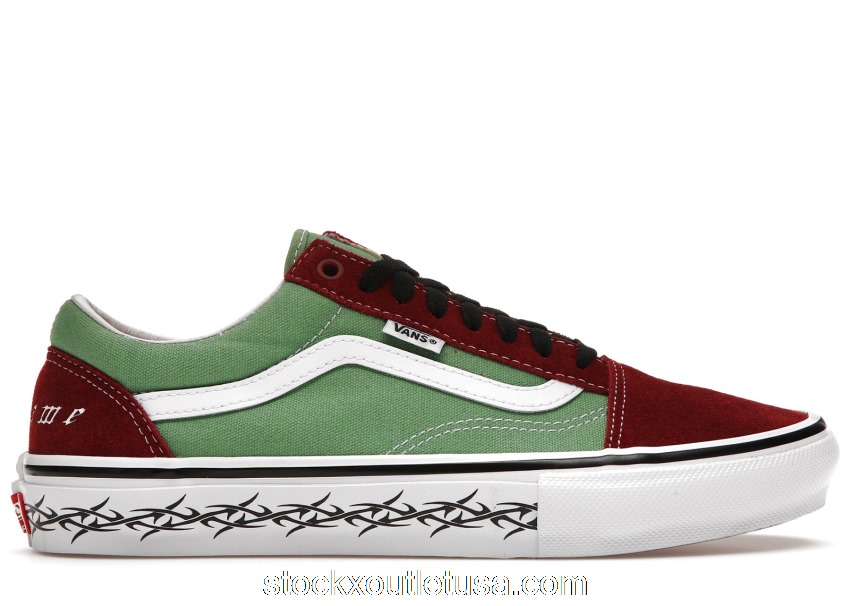 Outlet Vans Skate Old Skool Supreme Tribal Barbed Wire Green