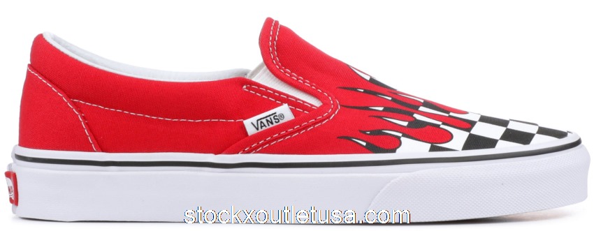 Outlet Vans Slip-On Checker Flame Red VN0A38F7RX5