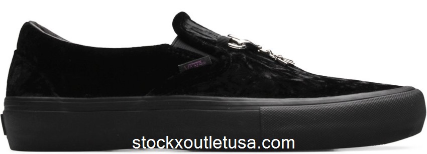 Outlet Vans Slip-On Needles Crush Velour Black