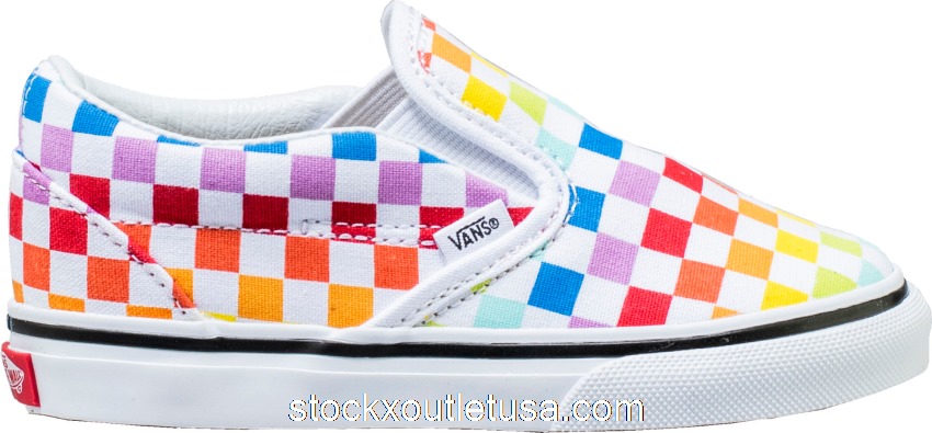 Outlet Vans Slip-On Rainbow Checkerboard (TD) VN000EX8U09