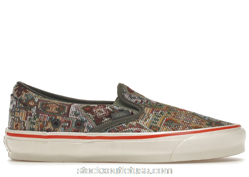 Outlet Vans Vault UA OG Classic Slip-On LX Nigel Cabourn Carpet Green Mix VN0A45JK9T91