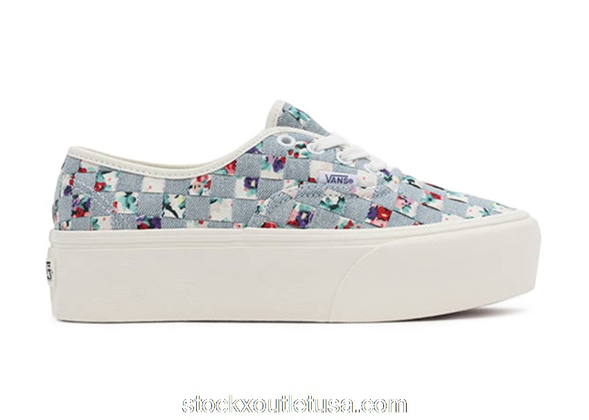 Outlet Vans Woven Authentic Stackform Light Blue Floral Multi (W) VN0A5KXXAZA