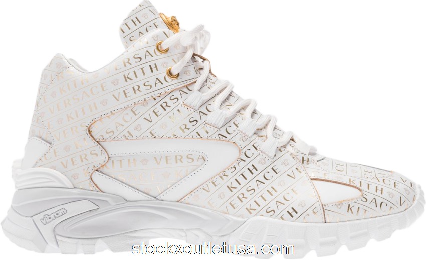 Outlet Versace Amico Trainer Mid x Kith White VSDSU7403-DVK7G-DB5O