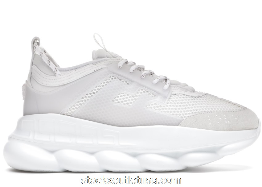 Outlet Versace Chain Reaction White Mesh Rubber Suede DSU7071E D7CTG D01