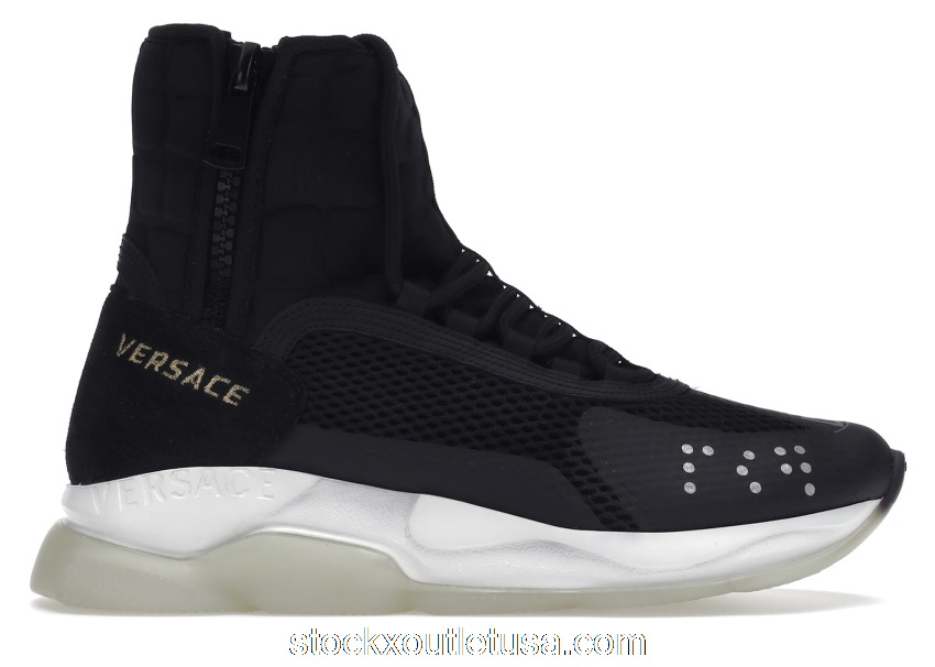 Outlet Versace Cross Chainer High Black White DSU7430-DTP2G_D41