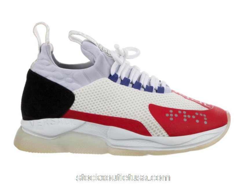 Outlet Versace Cross Chainer White Red Black (W) DSR857G-D23TG_DWRN