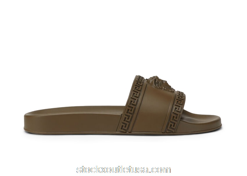 Outlet Versace Palazzo Pool Slides Brown DSU5883-DGO9G_1K250