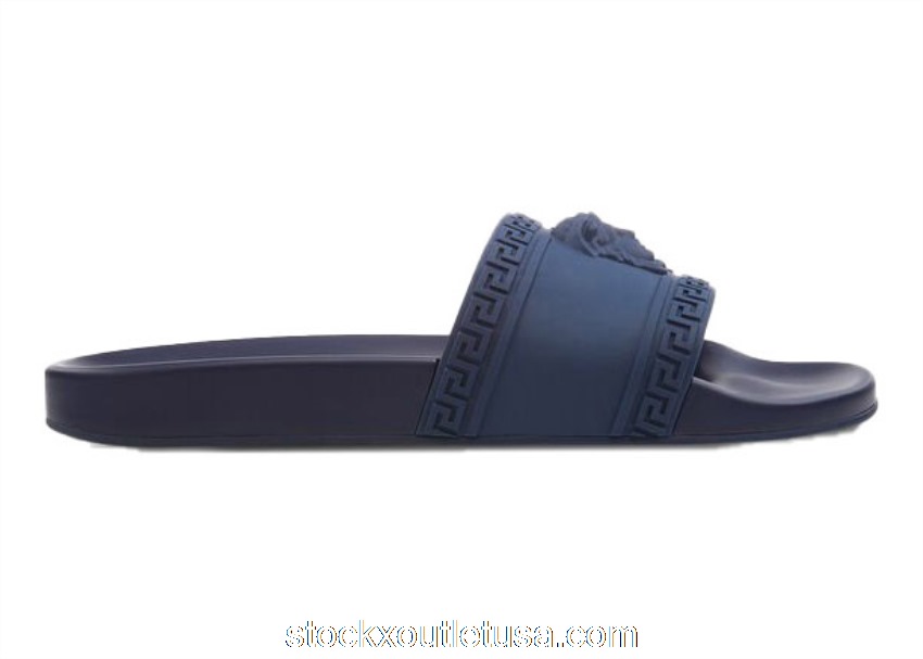 Outlet Versace Palazzo Slides Navy DSU5883-DGO9G_D8Y