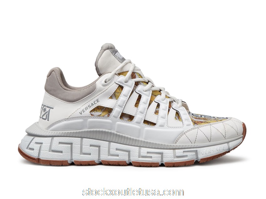 Outlet Versace Trigreca White Grey Barocco Print DSU8094-D16TCG_D014H