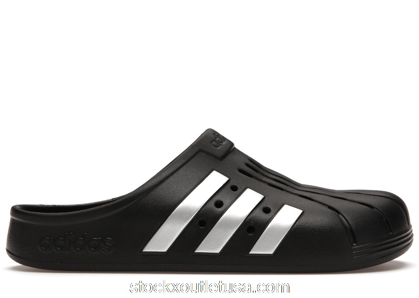 Outlet adidas Adilette Clog Black Silver FY8969