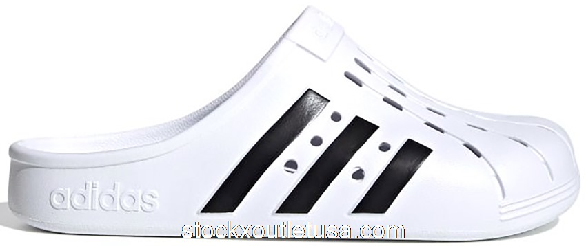 Outlet adidas Adilette Clog White Black FY8970