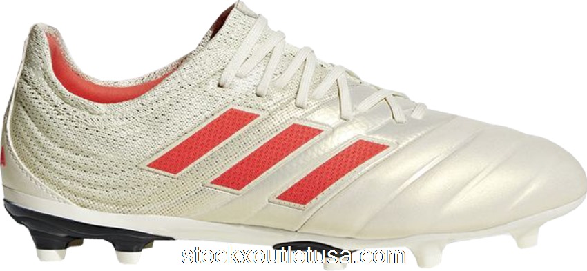 Outlet adidas Copa 19.1 Firm Ground Cleat Off White Solar Red (Youth) D98091