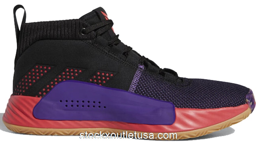 Outlet adidas Dame 5 Black Red Purple BB9313