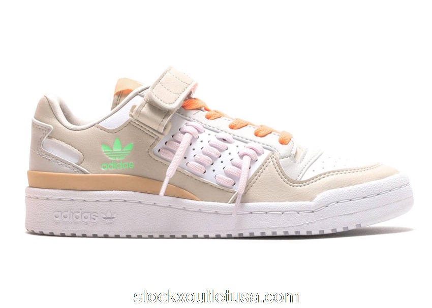 Outlet adidas Forum Lace Low White Orange Pink (W) GY9525